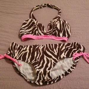 Pango Pango Zebra Print Bikini Sz XL